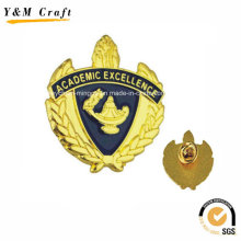 Chapado en oro 3D Embossed Metal Military Solapel Pins Ym1076